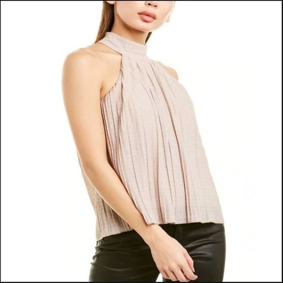 Walter Baker Gold Halter Pleated Top - Size Small - Picture 8 of 8